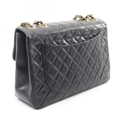 デカマトラッセ34 シングルフラップ Wチェーンショルダーバッグ ラムスキン ブラック ゴールド金具 シャネル バッグ CHANEL