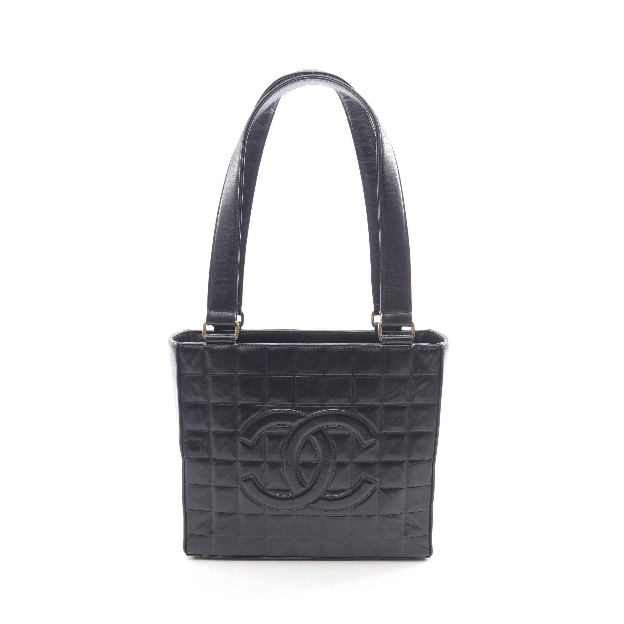 チョコバー ショルダーバッグ トートバッグ ラムスキン ブラック