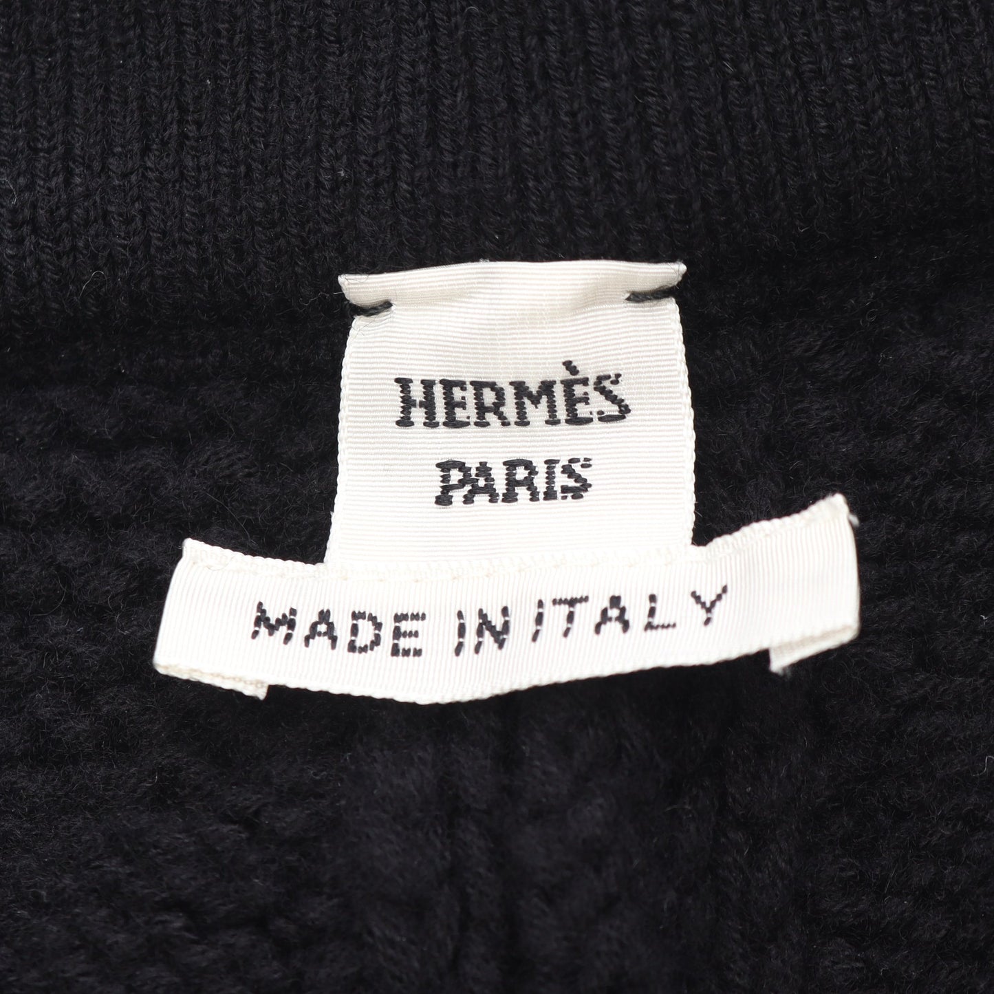 Hモチーフ ハーフ パンツ ウール ブラック ニット エルメス ボトムス HERMES
