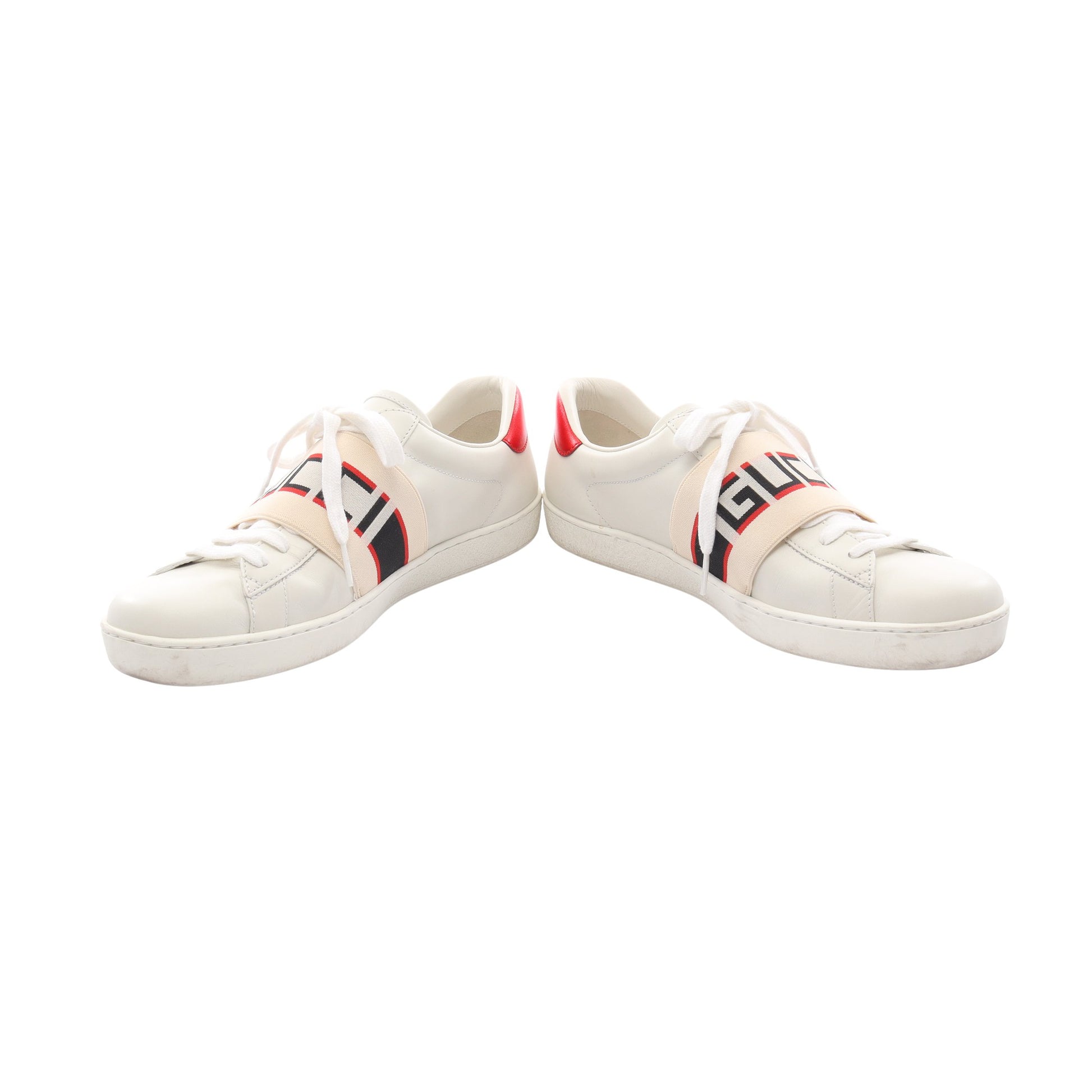 エース ストライプ ローカットスニーカー ロゴ レザー ホワイト ベージュ レッド グッチ シューズ GUCCI