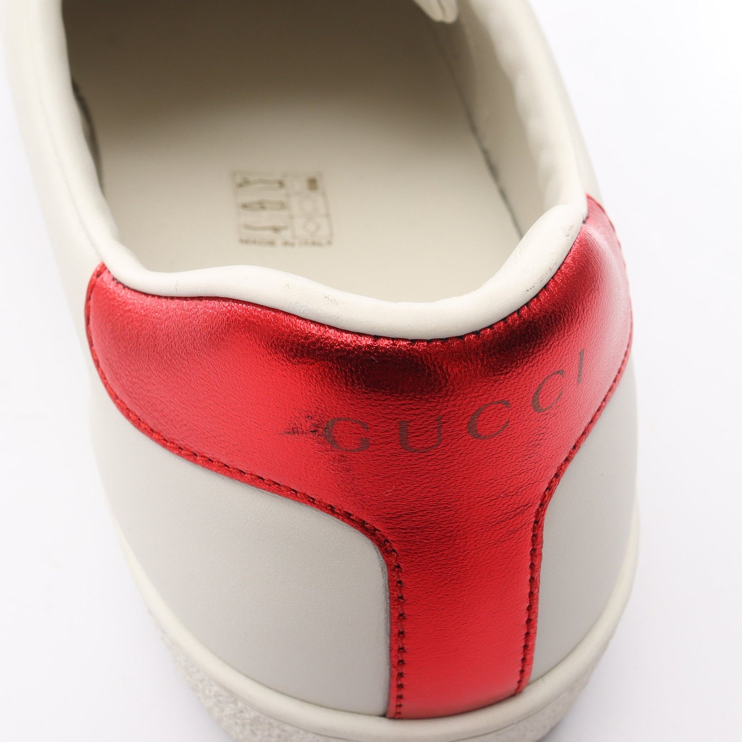 エース ストライプ ローカットスニーカー ロゴ レザー ホワイト ベージュ レッド グッチ シューズ GUCCI