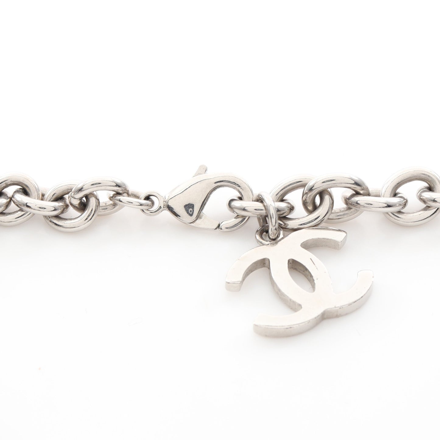 ココマーク チョーカー ネックレス ラインストーン シルバー クリア B25C シャネル アクセサリー CHANEL