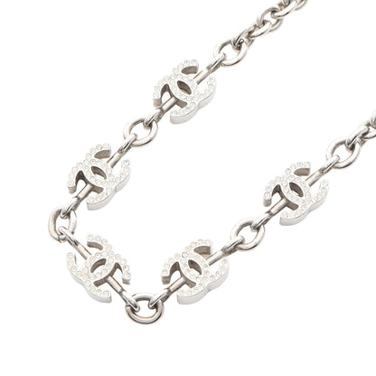 ココマーク チョーカー ネックレス ラインストーン シルバー クリア B25C シャネル アクセサリー CHANEL