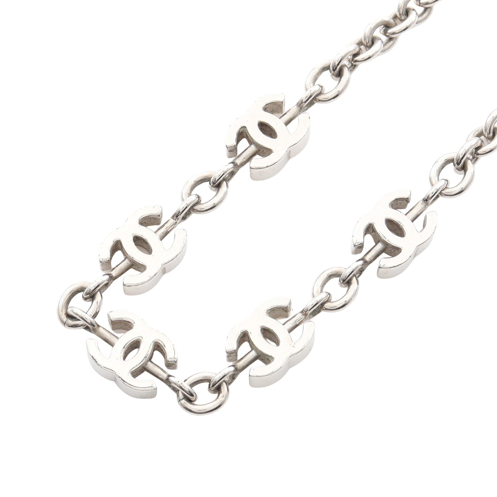 ココマーク チョーカー ネックレス ラインストーン シルバー クリア B25C シャネル アクセサリー CHANEL