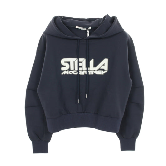 ロゴプリント プルオーバーパーカー ナイロン ネイビー ステラマッカートニー