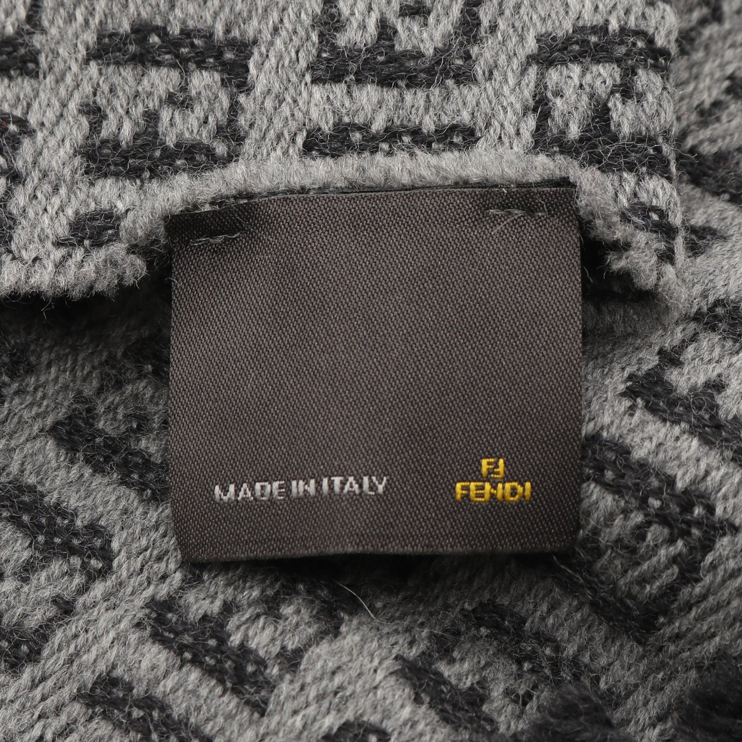 FF柄 マフラー ウール グレー ブラック フェンディ 財布・小物 FENDI