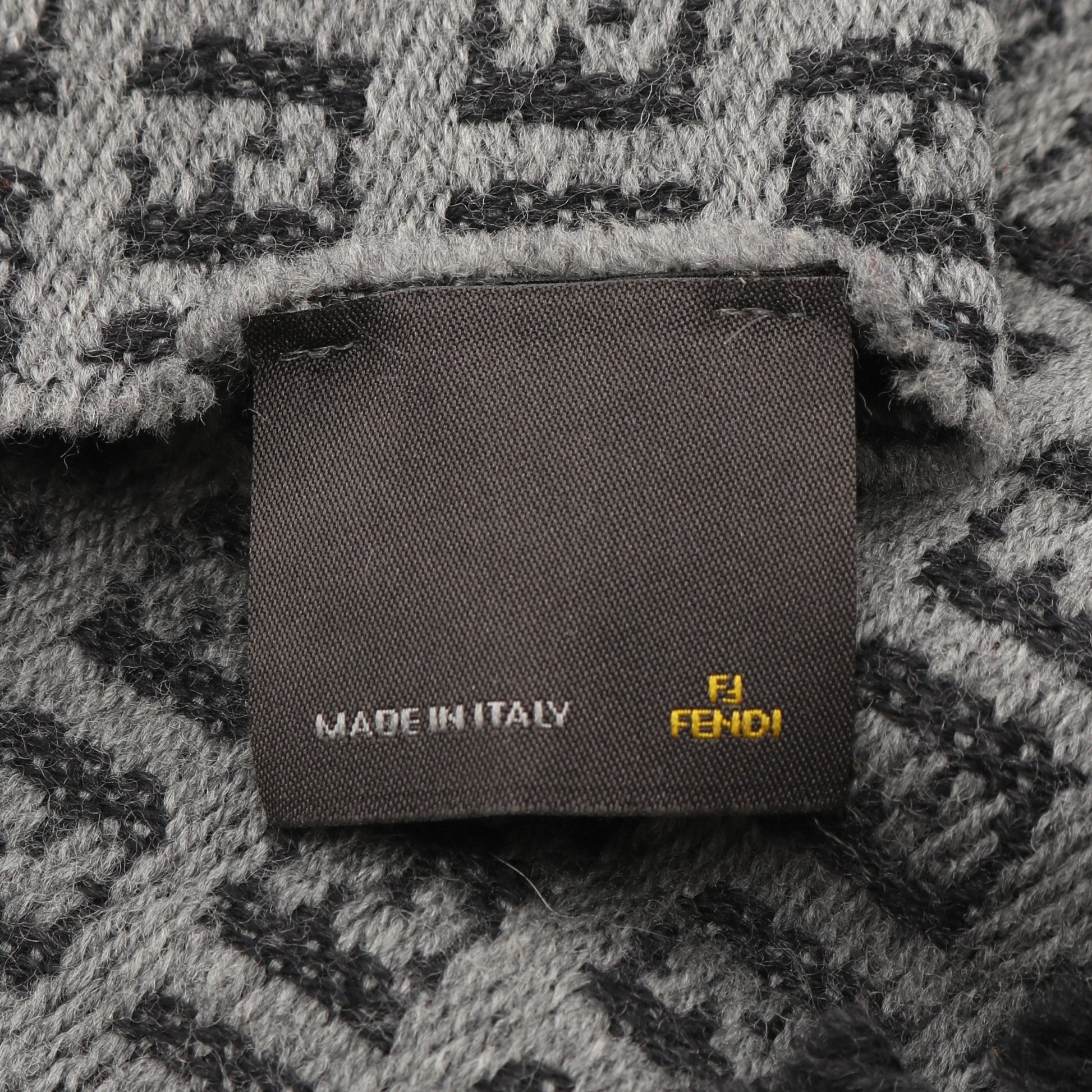 FF柄 マフラー ウール グレー ブラック フェンディ 財布・小物 FENDI
