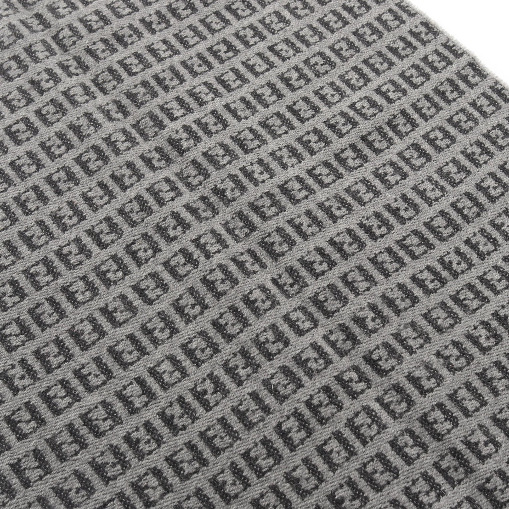 FF柄 マフラー ウール グレー ブラック フェンディ 財布・小物 FENDI