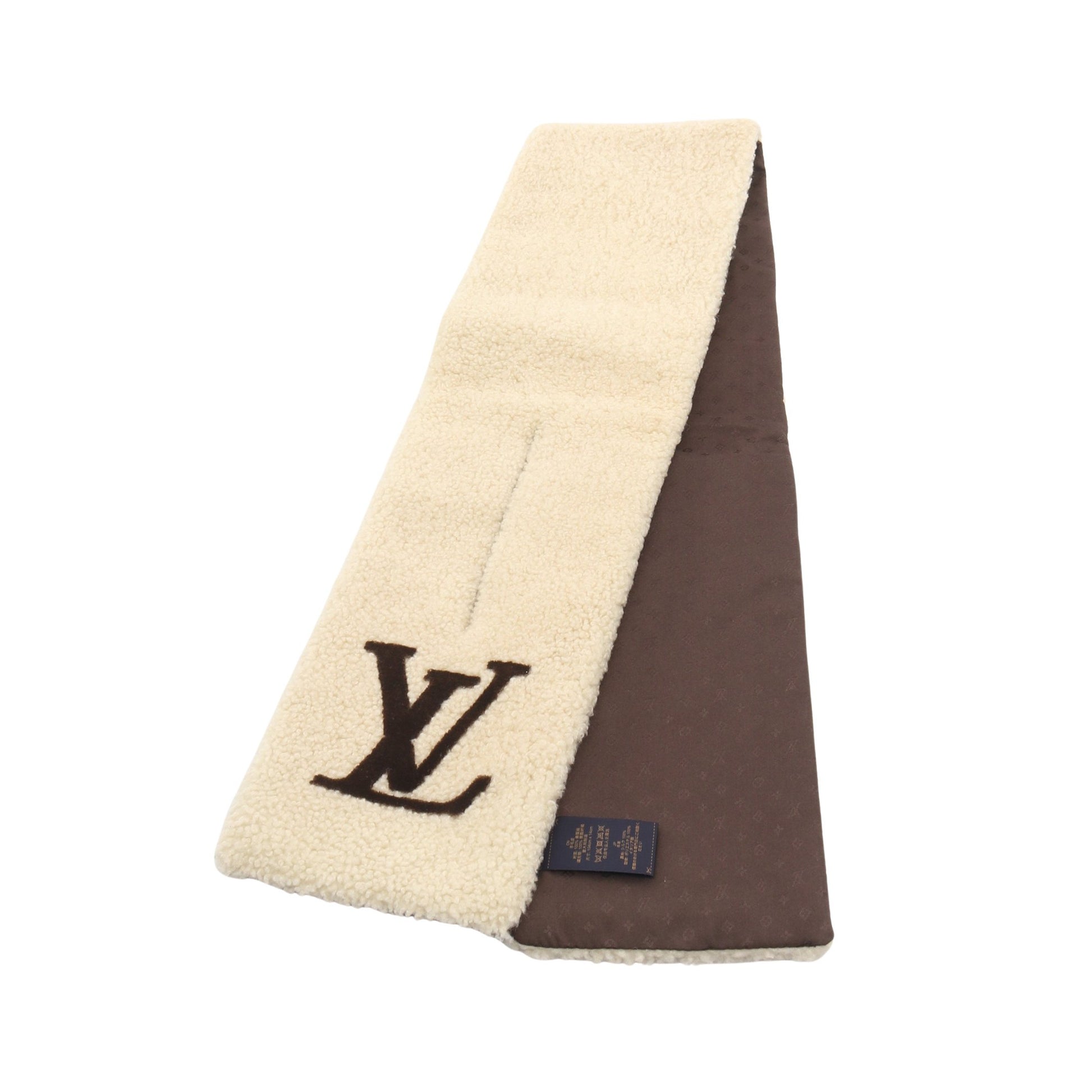 エシャルプ SKI マフラー シアリング シルク アイボリー ダークブラウン ルイヴィトン 財布・小物 LOUIS VUITTON