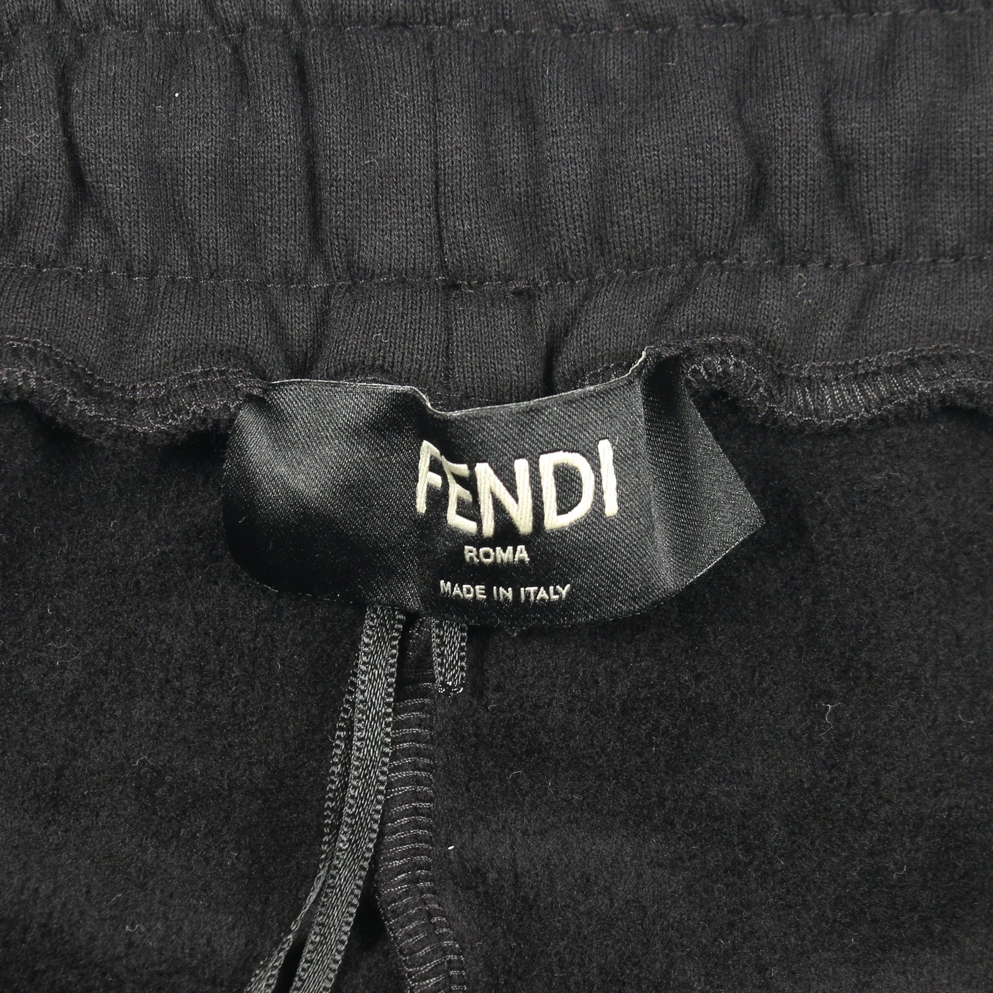 スウェットパンツ コットン ブラック 裏起毛 フェンディ ボトムス FENDI