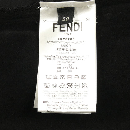 スウェットパンツ コットン ブラック 裏起毛 フェンディ ボトムス FENDI