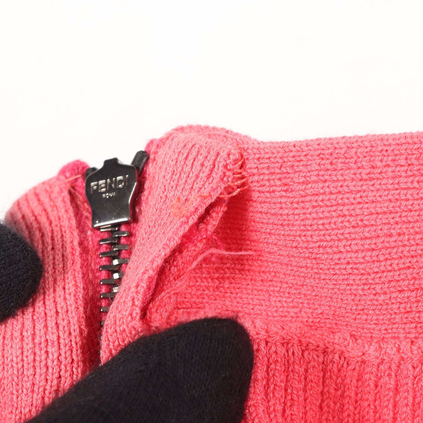 FFロゴ リブニット スカート コットン ピンク フェンディ ボトムス FENDI