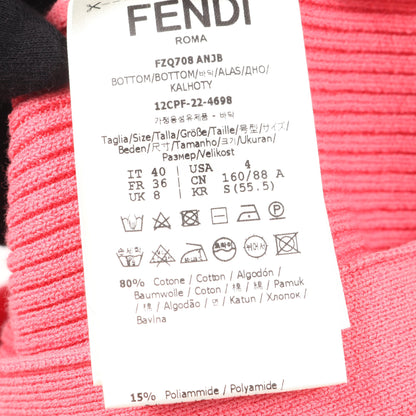 FFロゴ リブニット スカート コットン ピンク フェンディ ボトムス FENDI