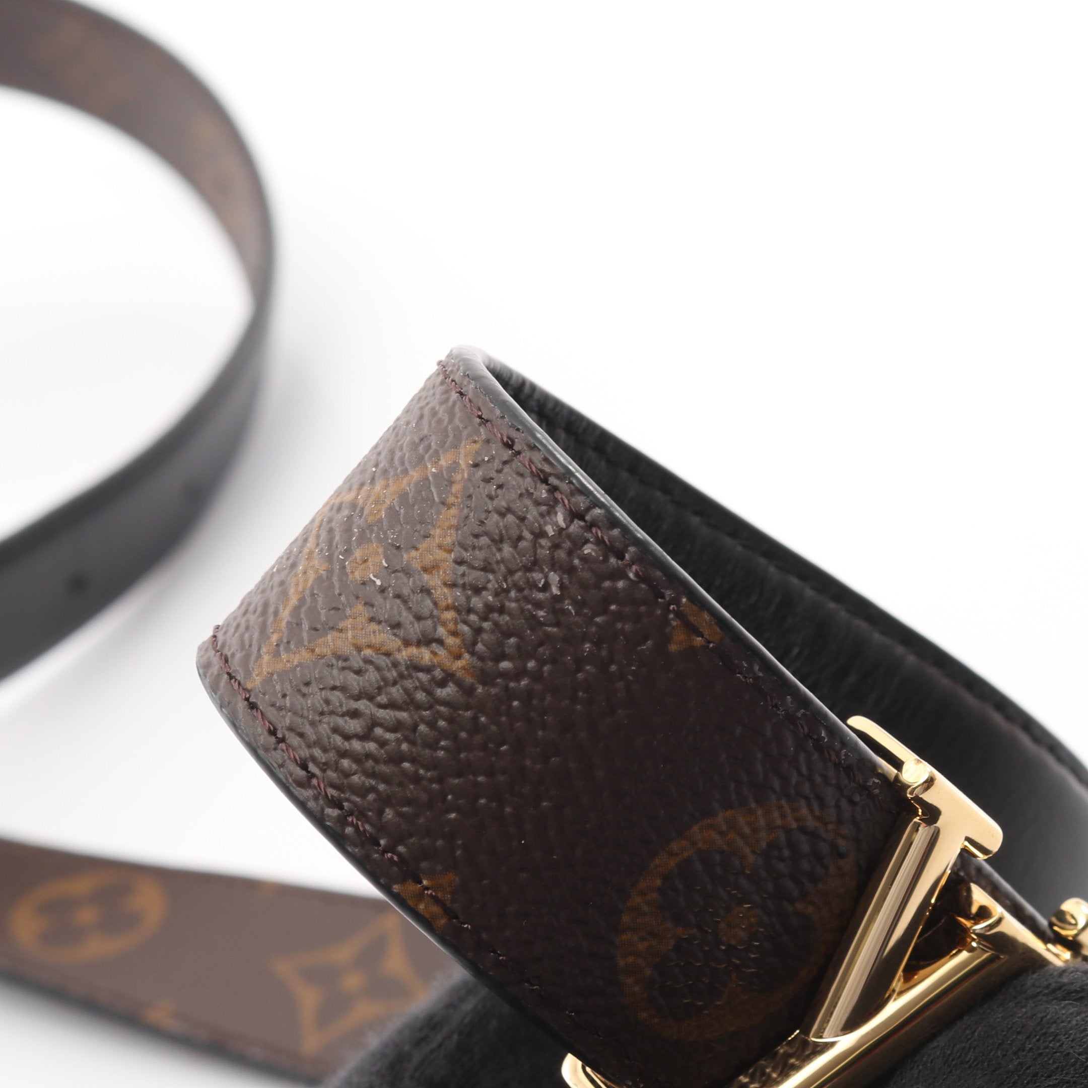 プリティー LV 30MM リバーシブル ベルト レザー PVC ブラック