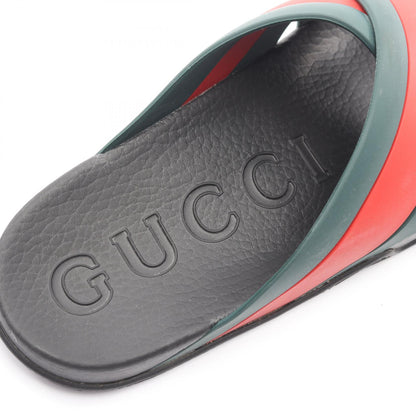 ウェブストライプ クロスラバー スライドサンダル ラバー ブラック レッド グリーン グッチ シューズ GUCCI