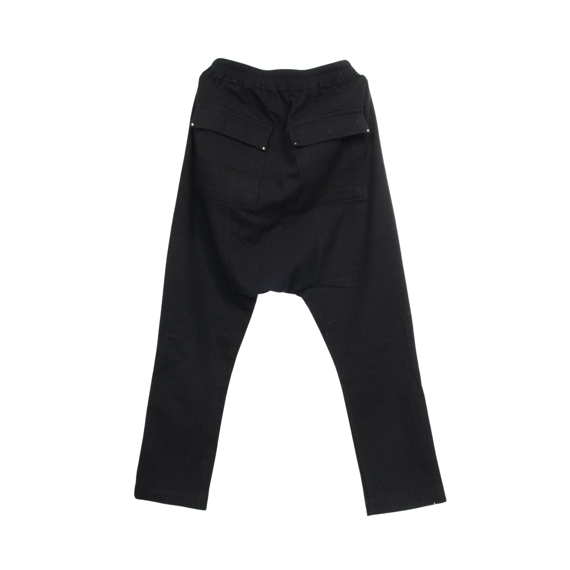 サルエルパンツ イージーパンツ コットン ウール ブラック ボタンフライ リックオウエンス ボトムス Rick Owens
