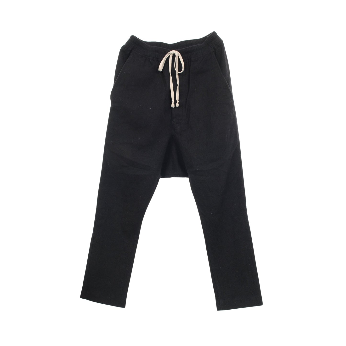 サルエルパンツ イージーパンツ コットン ウール ブラック ボタンフライ リックオウエンス ボトムス Rick Owens