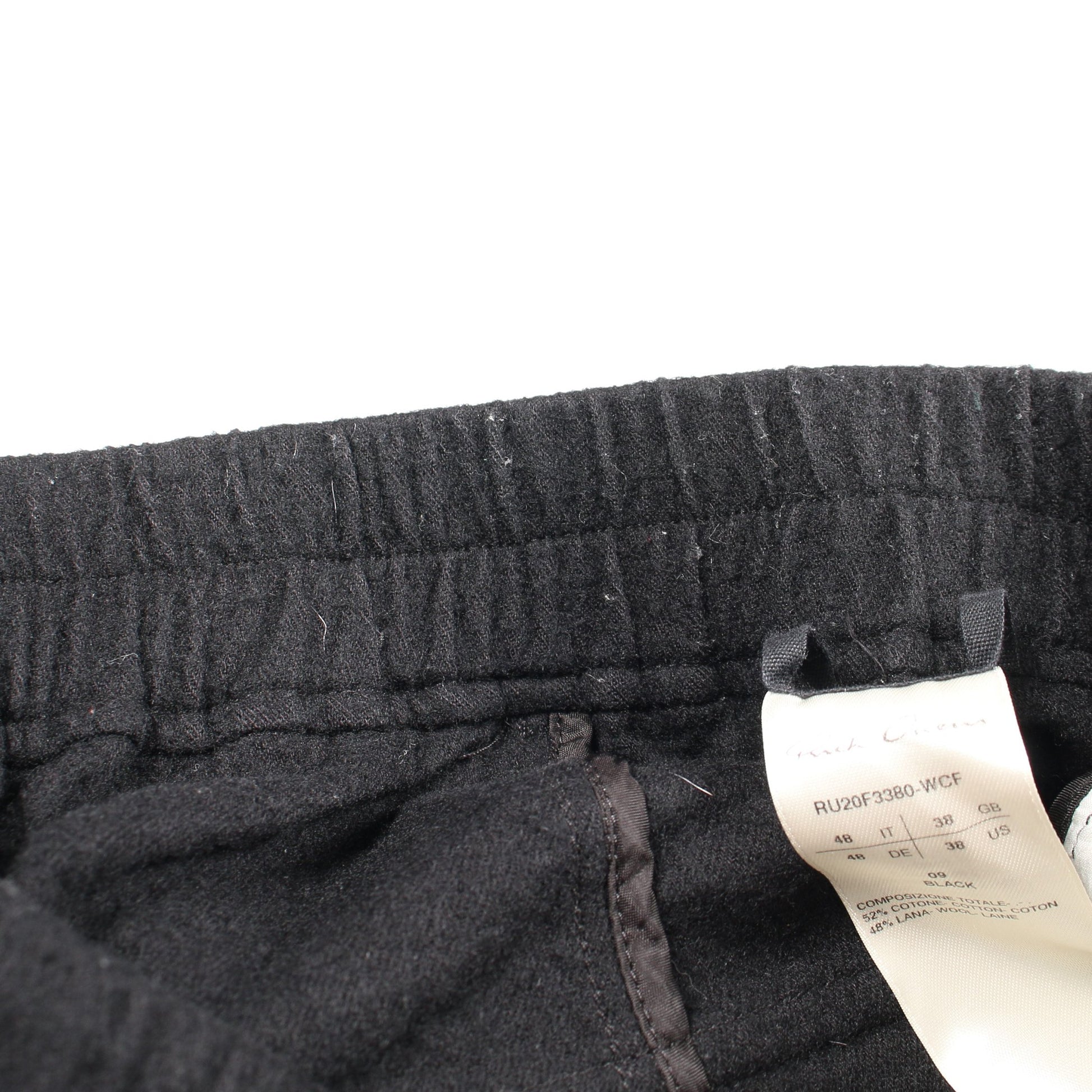 サルエルパンツ イージーパンツ コットン ウール ブラック ボタンフライ リックオウエンス ボトムス Rick Owens