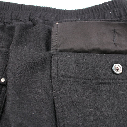 サルエルパンツ イージーパンツ コットン ウール ブラック ボタンフライ リックオウエンス ボトムス Rick Owens