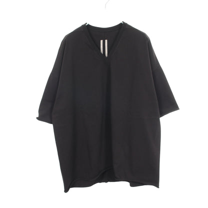 V TOMMY T Vネック オーバーサイズ 半袖Tシャツ コットン ブラック リックオウエンス