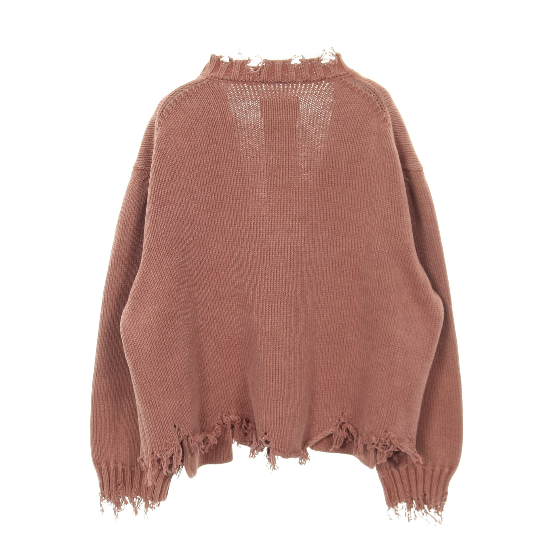 OVERSIZED CUT-OFF CARDIGAN カーディガン コットン ダスティピンク ダメージ加工 ダブレット トップス doublet
