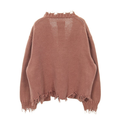OVERSIZED CUT-OFF CARDIGAN カーディガン コットン ダスティピンク ダメージ加工 ダブレット トップス doublet