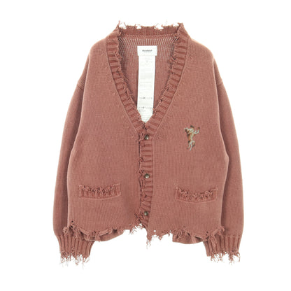 OVERSIZED CUT-OFF CARDIGAN カーディガン コットン ダスティピンク ダメージ加工 ダブレット トップス doublet
