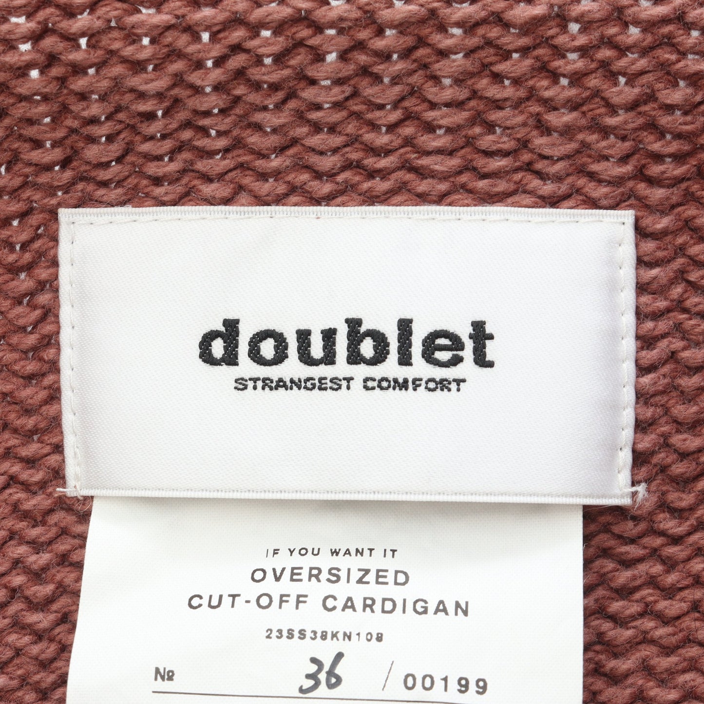 OVERSIZED CUT-OFF CARDIGAN カーディガン コットン ダスティピンク ダメージ加工 ダブレット トップス doublet