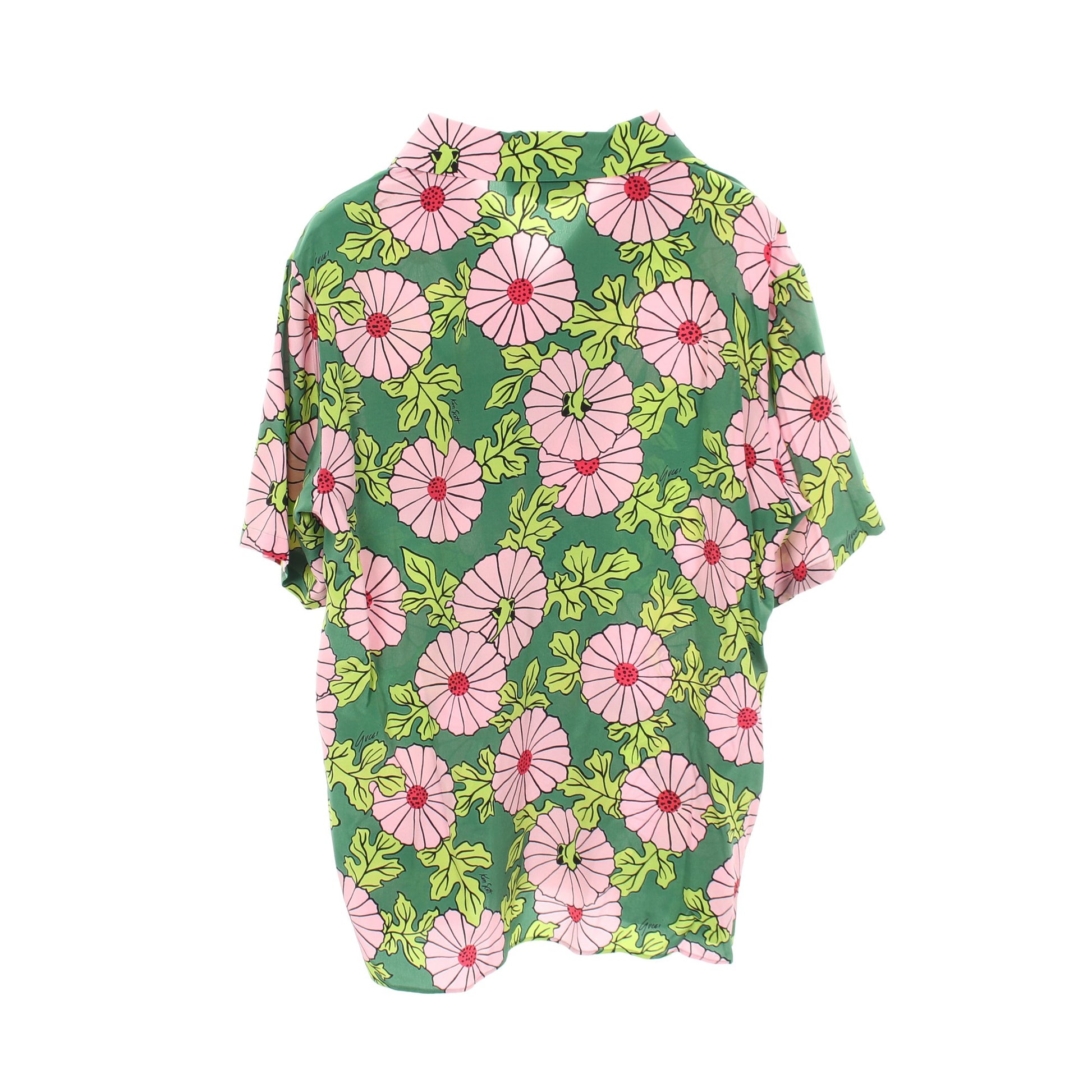 GUCCI × KEN SCOTT シャツ オープンカラー 半袖 花柄 シルク グリーン ピンク グッチ トップス GUCCI