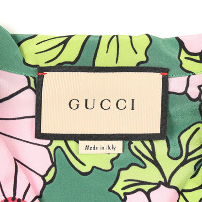 GUCCI × KEN SCOTT シャツ オープンカラー 半袖 花柄 シルク グリーン ピンク グッチ トップス GUCCI