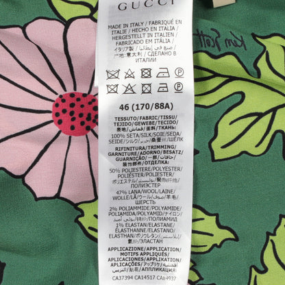 GUCCI × KEN SCOTT シャツ オープンカラー 半袖 花柄 シルク グリーン ピンク グッチ トップス GUCCI
