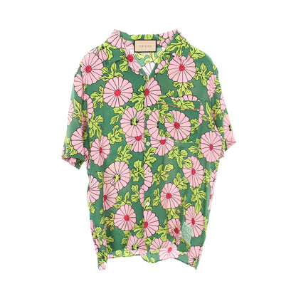 GUCCI × KEN SCOTT シャツ オープンカラー 半袖 花柄 シルク グリーン ピンク グッチ トップス GUCCI