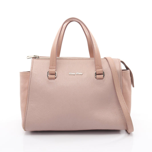 MADRAS ハンドバッグ レザー ピンク 2WAY ミュウミュウ バッグ miu miu