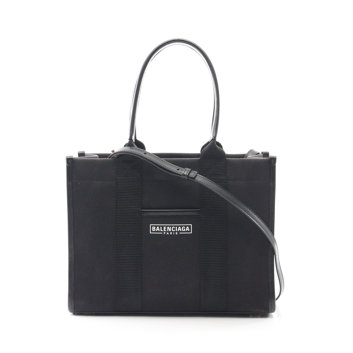 HARDWARE TOTE S ハンドバッグ トートバッグ キャンバス レザー ブラック 2WAY バレンシアガ バッグ BALENCIAGA