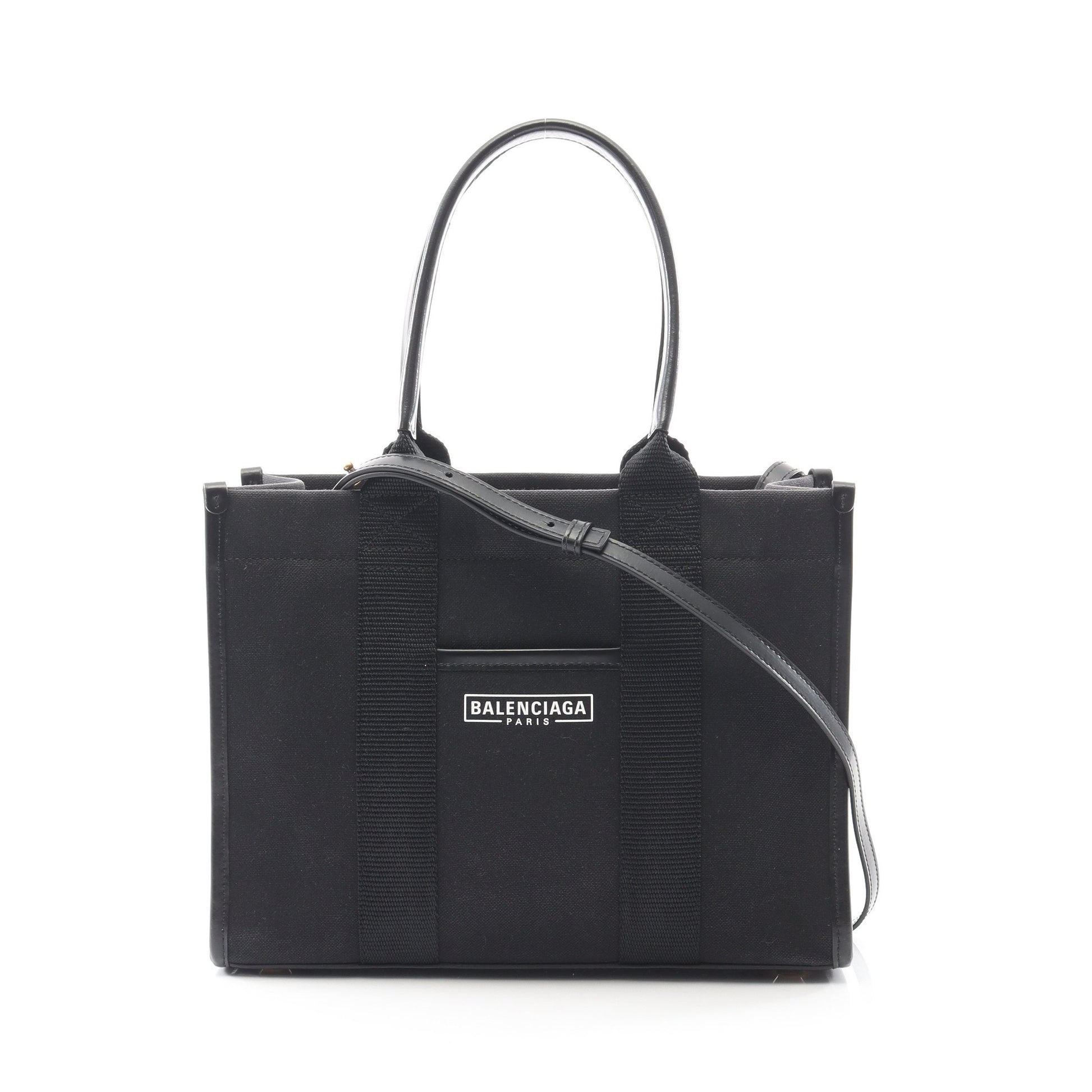 HARDWARE TOTE S ハンドバッグ トートバッグ キャンバス レザー ブラック 2WAY バレンシアガ バッグ BALENCIAGA