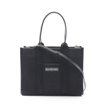 HARDWARE TOTE S ハンドバッグ トートバッグ キャンバス レザー ブラック 2WAY バレンシアガ バッグ BALENCIAGA