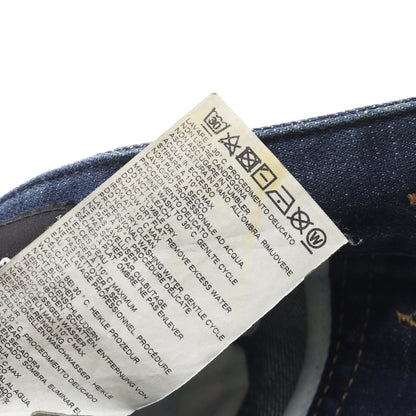 SKATER JEAN デニムパンツ ロゴワッペン コットン インディゴブルー ダメージ加工 ペイント加工 ボタンフライ ディースクエアード ボトムス DSQUARED2