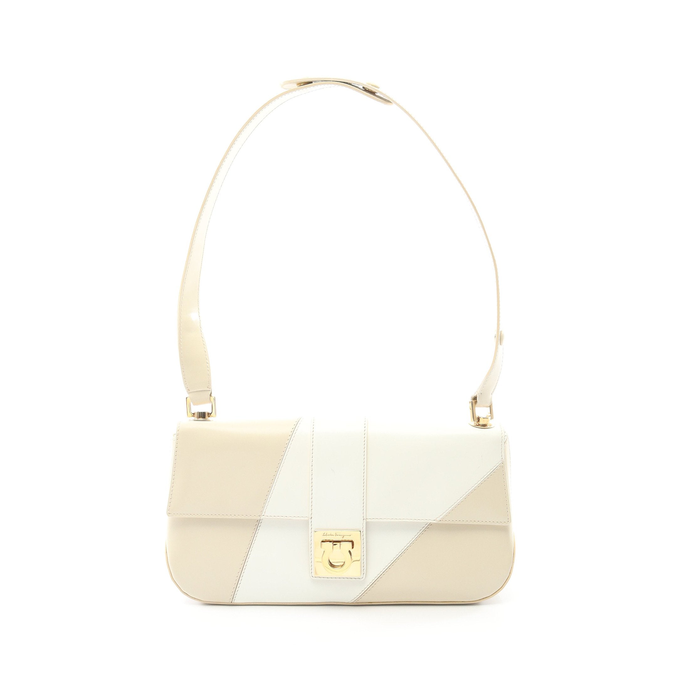 ガンチーニ ワンショルダーバッグ レザー ベージュ ホワイト