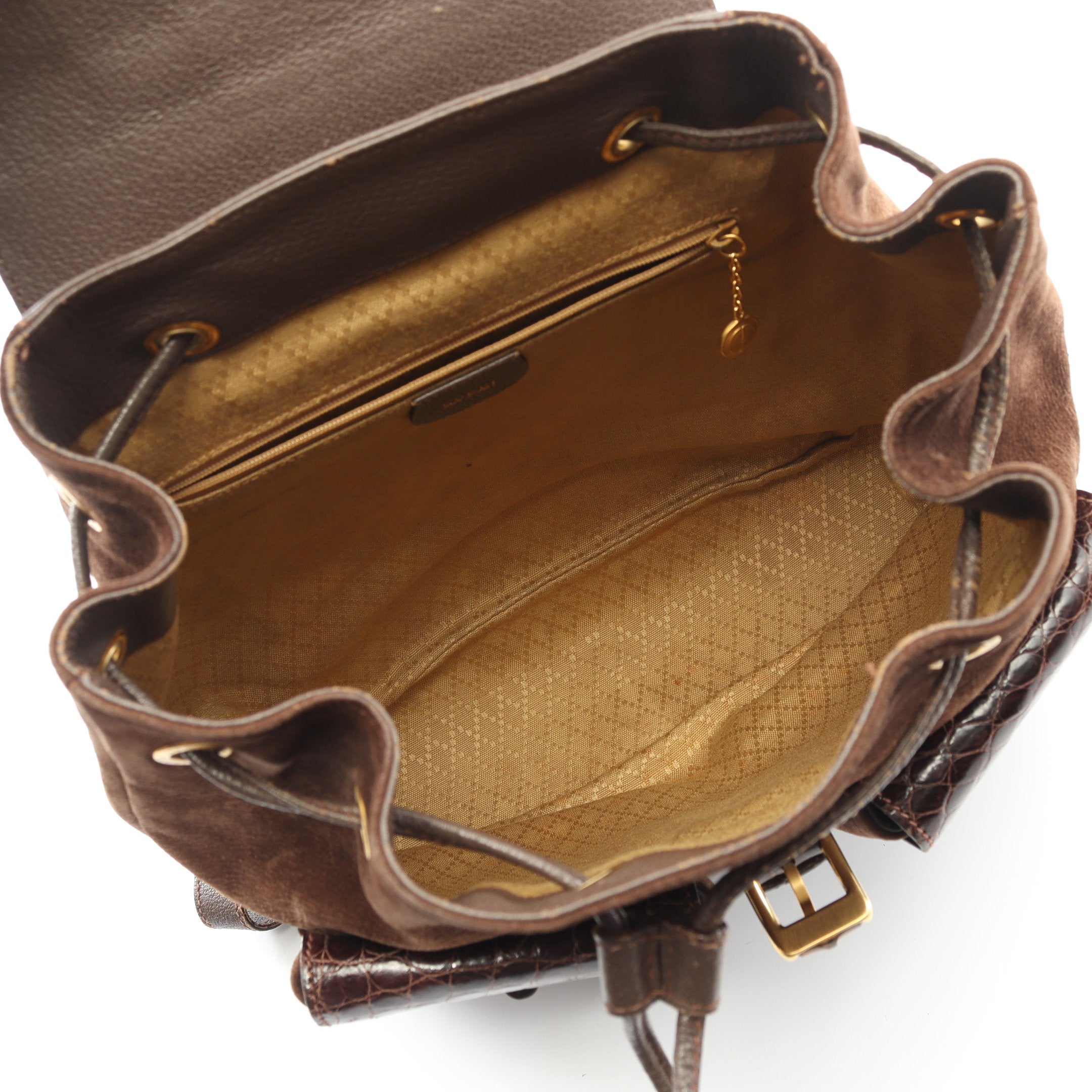 バンブー バックパック リュックサック スエード クロコダイル ダーク