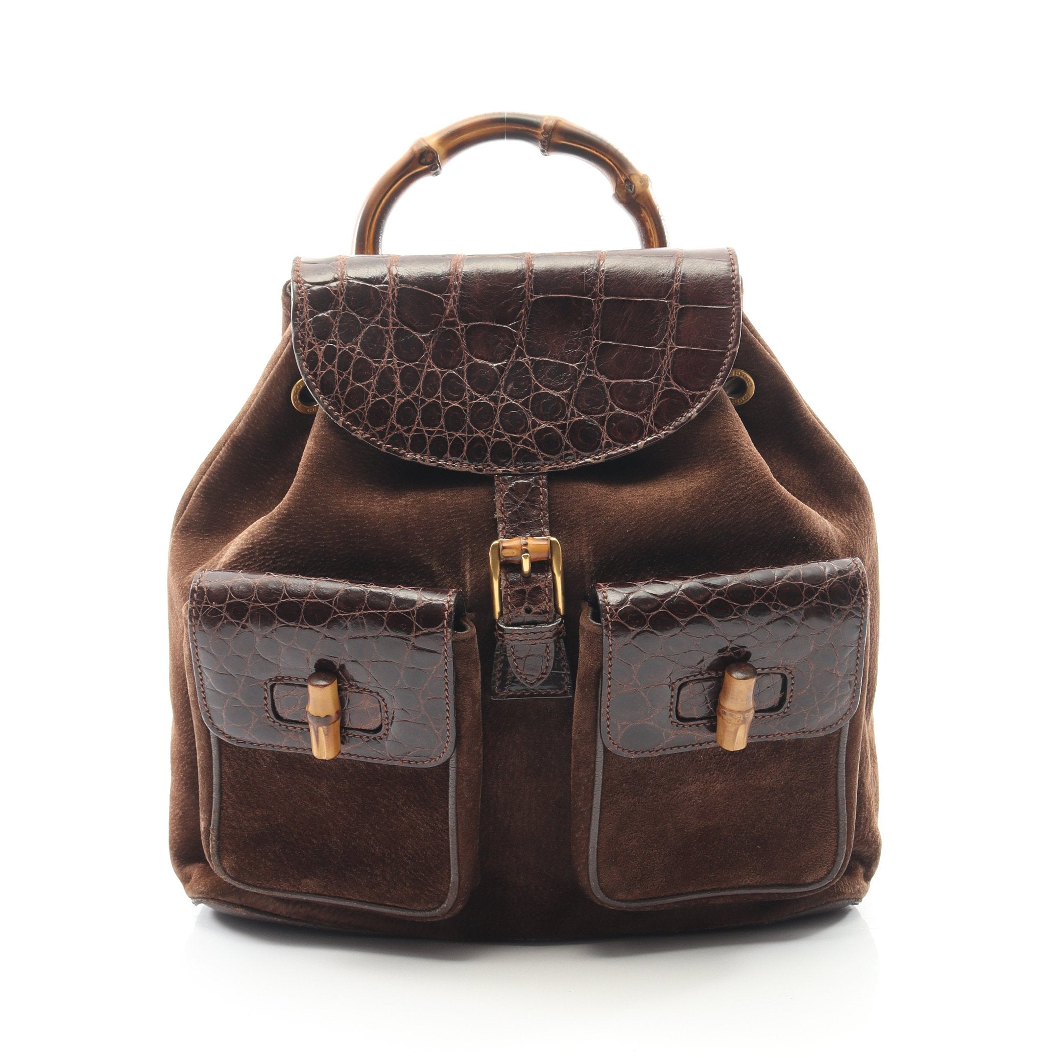 GUCCI スエードブラウンリュック GUCCI（グッチ） バッグ レディース ブランド リュック バックパック