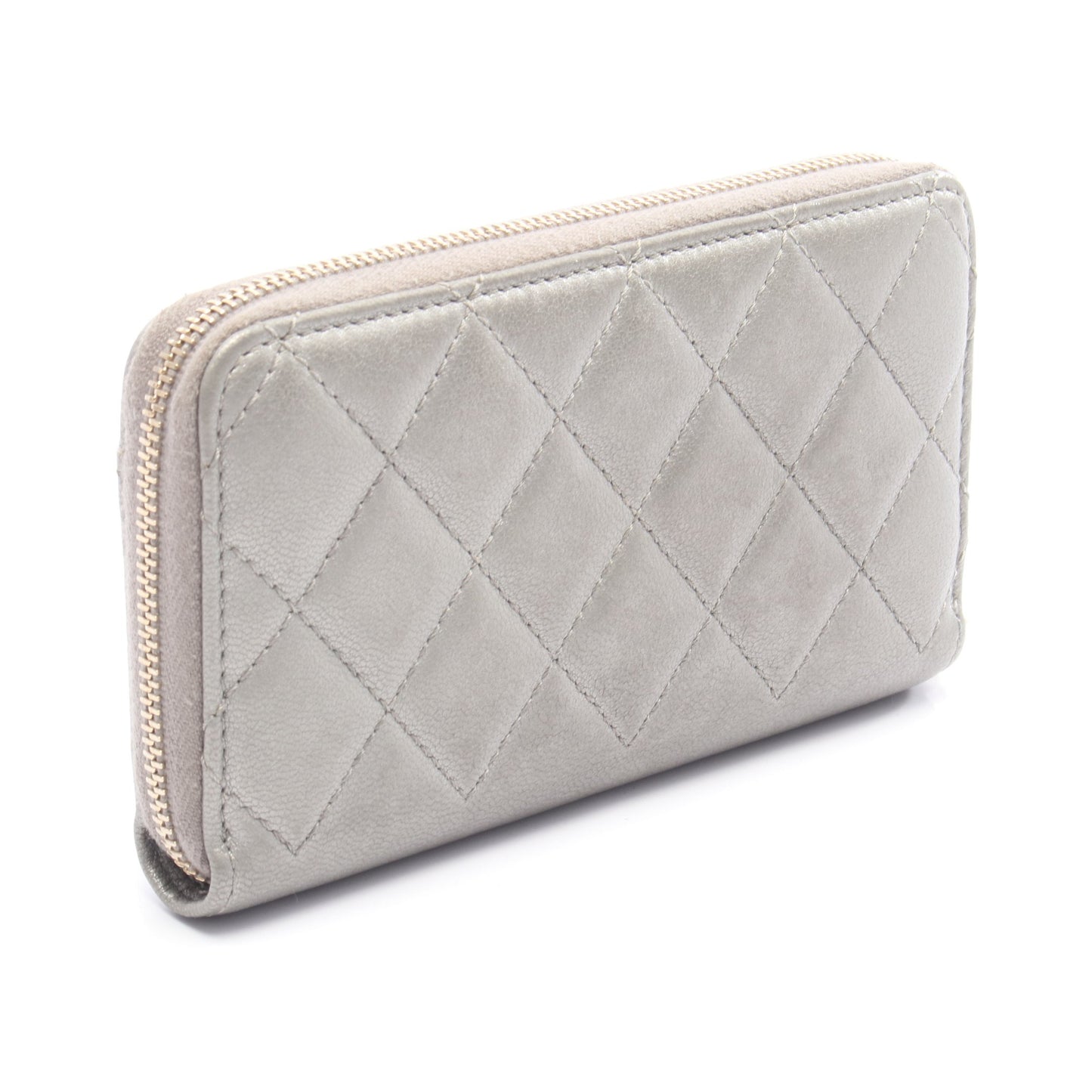 マトラッセ ラウンドファスナー財布 レザー シルバー ゴールド金具 シャネル 財布・小物 CHANEL