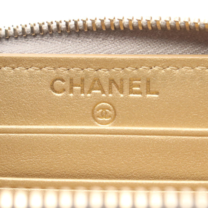 マトラッセ ラウンドファスナー財布 レザー シルバー ゴールド金具 シャネル 財布・小物 CHANEL