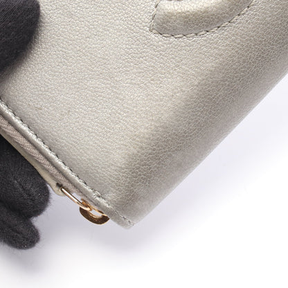 マトラッセ ラウンドファスナー財布 レザー シルバー ゴールド金具 シャネル 財布・小物 CHANEL