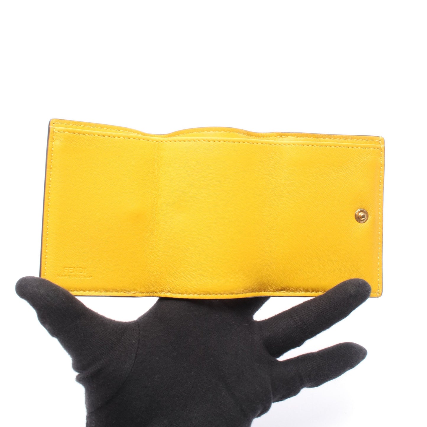 バゲット マイクロ 三つ折り財布 レザー イエロー フェンディ 財布・小物 FENDI