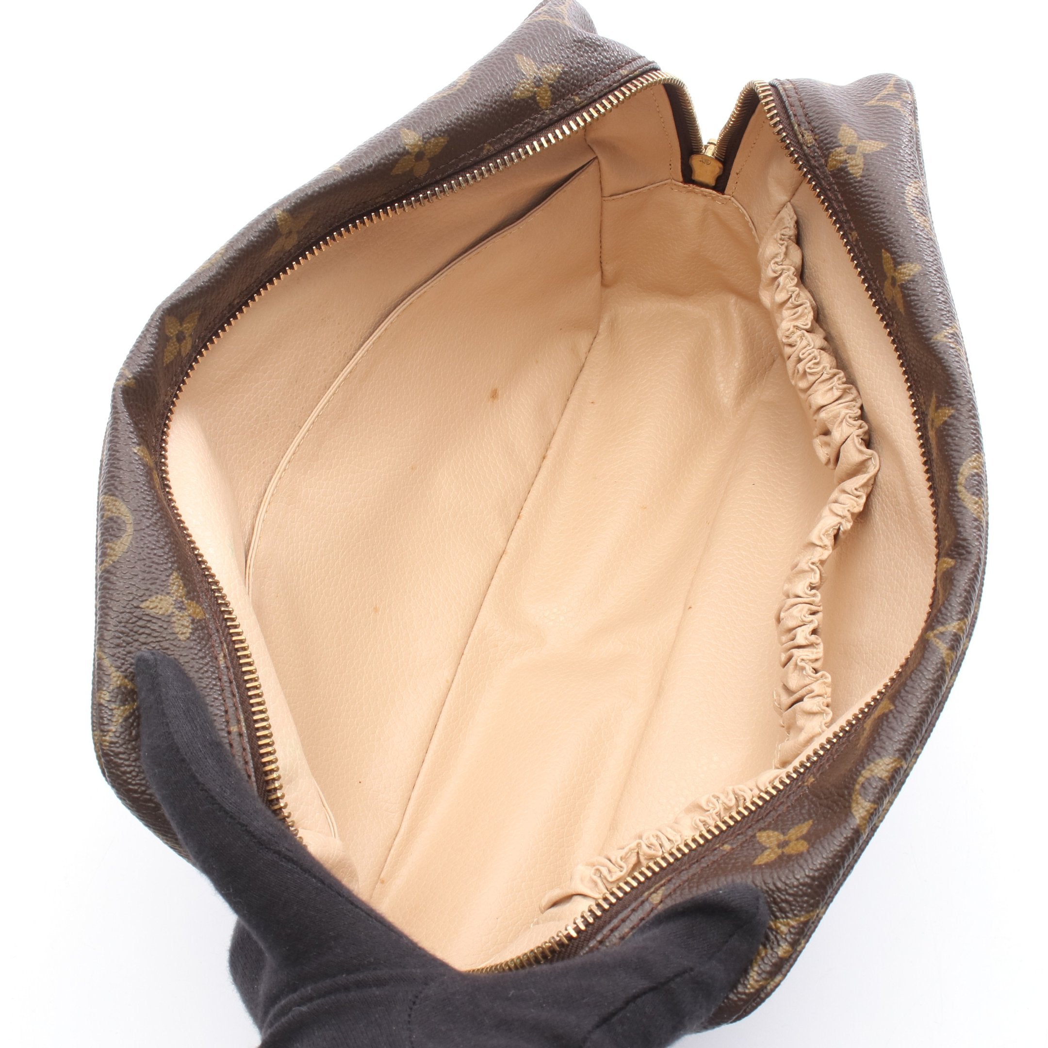 トゥルース トワレット28 モノグラム コスメポーチ PVC ブラウン ルイ