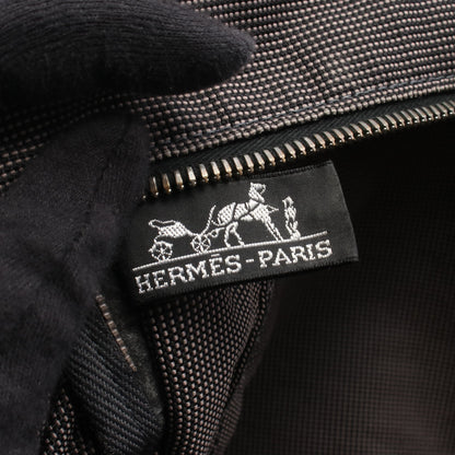 エールラインGM ハンドバッグ トートバッグ ナイロンキャンバス ダークグレー シルバー金具 エルメス バッグ HERMES