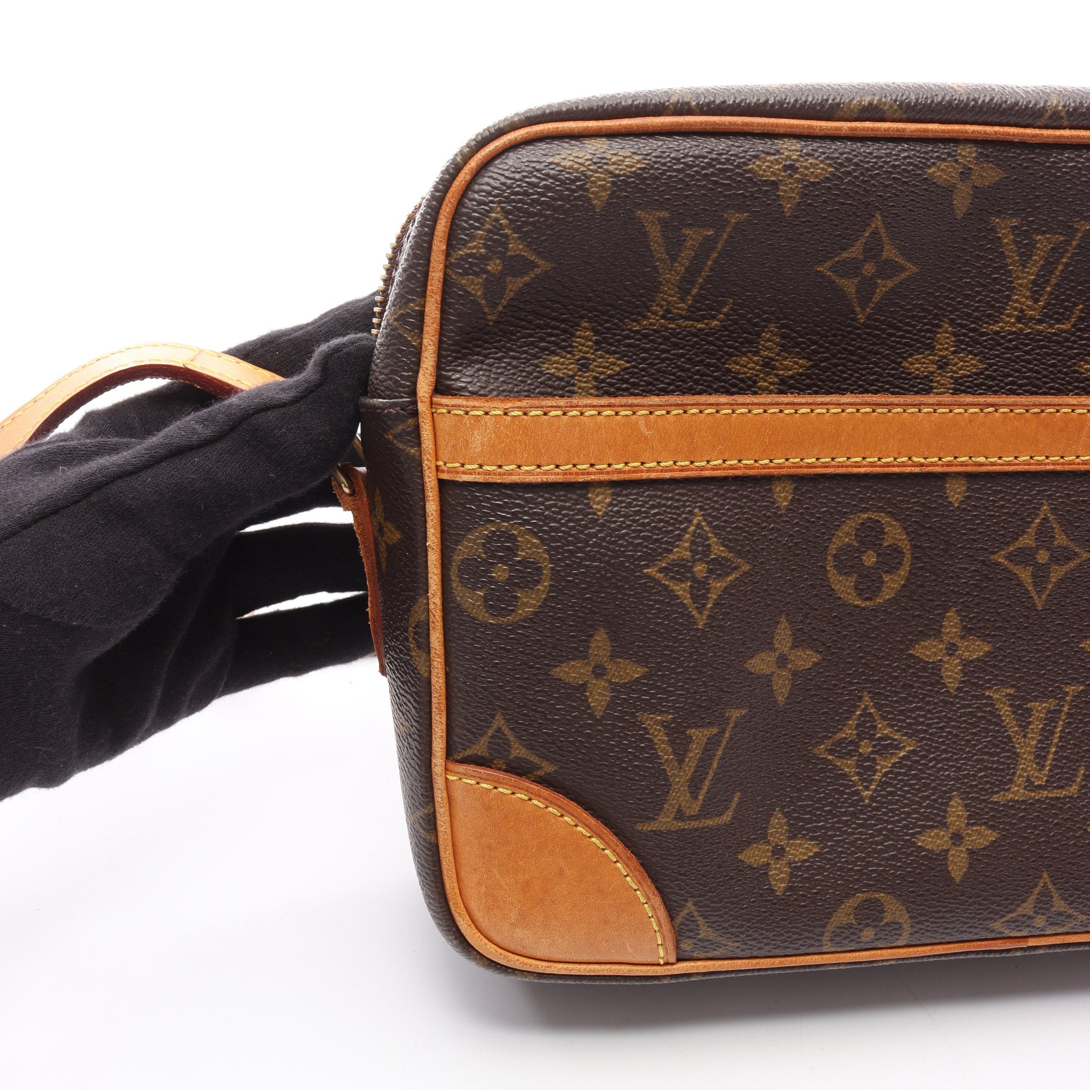 トロカデロ27 モノグラム ショルダーバッグ PVC レザー ブラウン ルイ