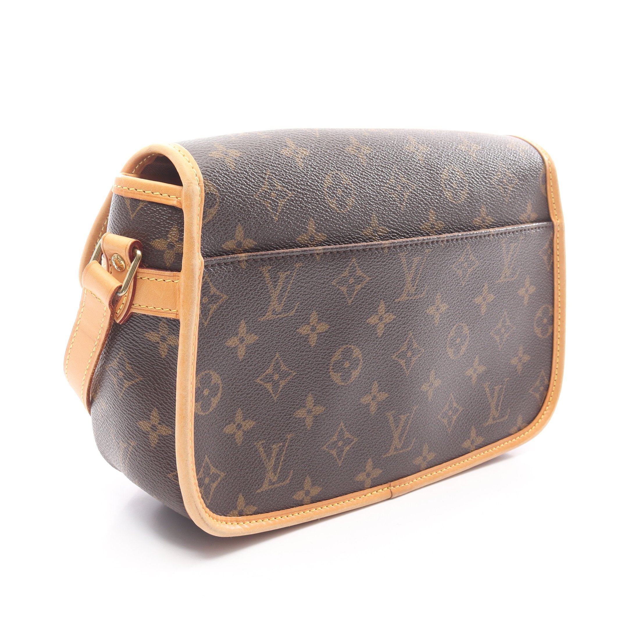 ソローニュ モノグラム ショルダーバッグ PVC レザー ブラウン ルイ