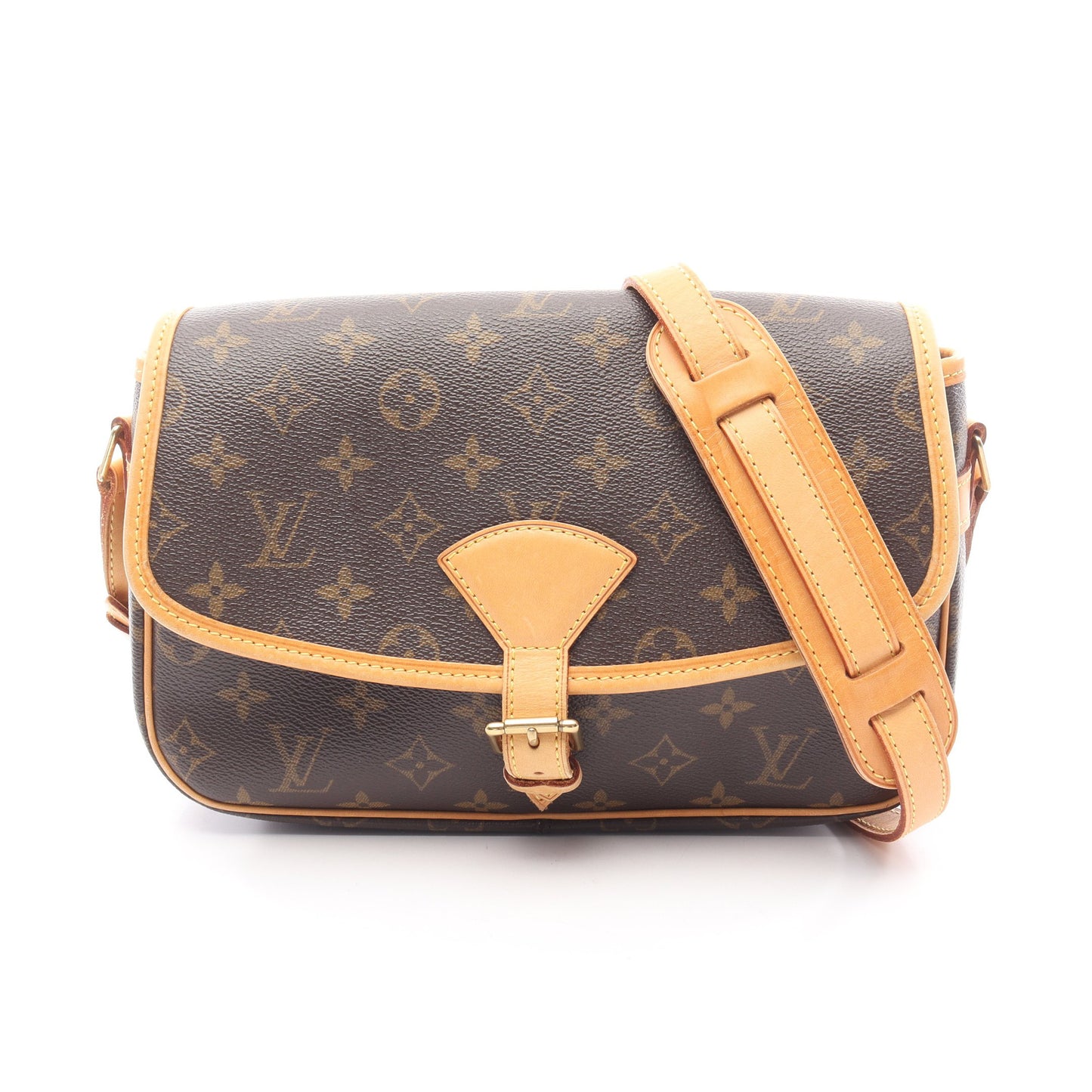 ソローニュ モノグラム ショルダーバッグ PVC レザー ブラウン ルイヴィトン バッグ LOUIS VUITTON