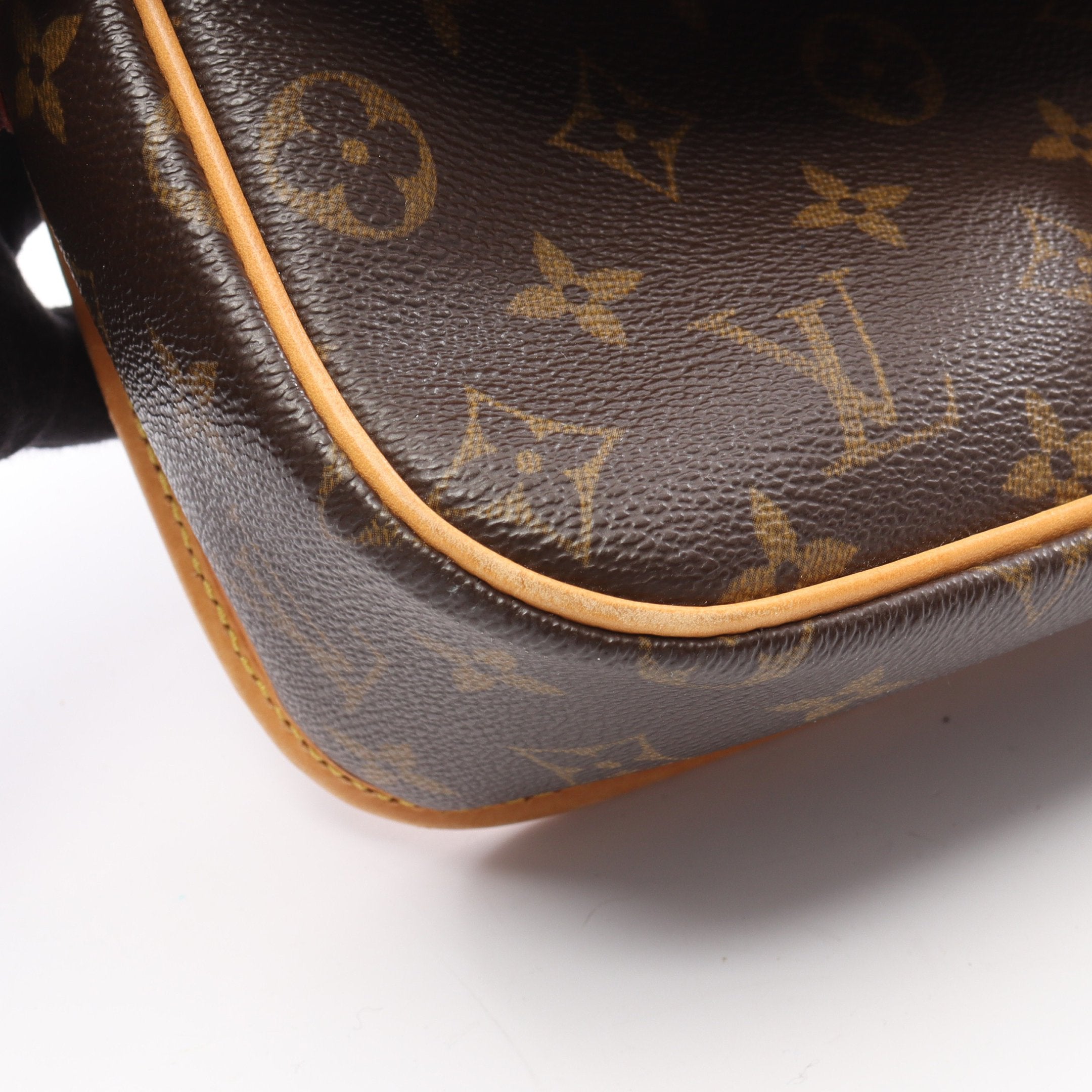 ソローニュ モノグラム ショルダーバッグ PVC レザー ブラウン ルイ